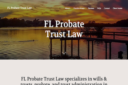 screenshot of a lawyer's website homepage