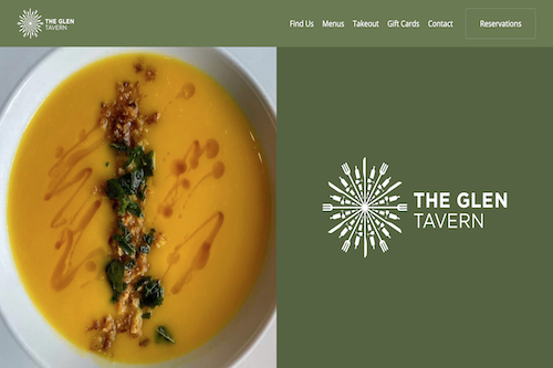 screenshot of a restaurant's website