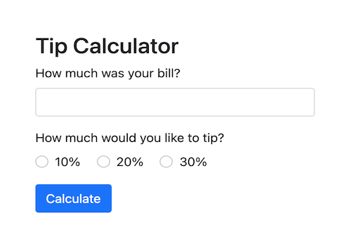 screenshot of a tip calculator